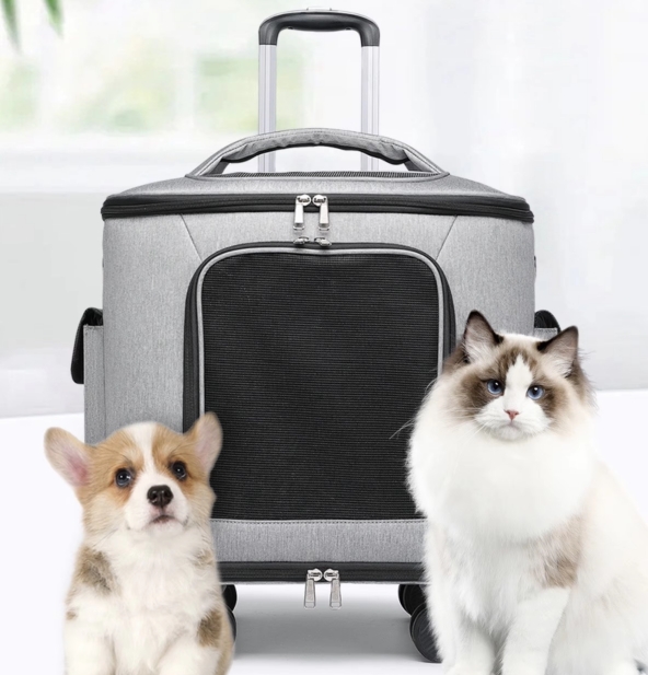 Pet Travel Carry  Removable roller Multi-purpose backpack Stroller Dog Breathable  Travel bag